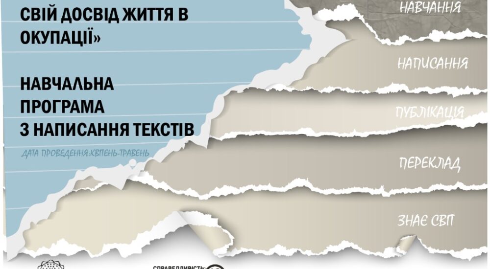 «Розкажи світу про свій досвід життя в окупації»: запустили навчальну програму з написання текстів