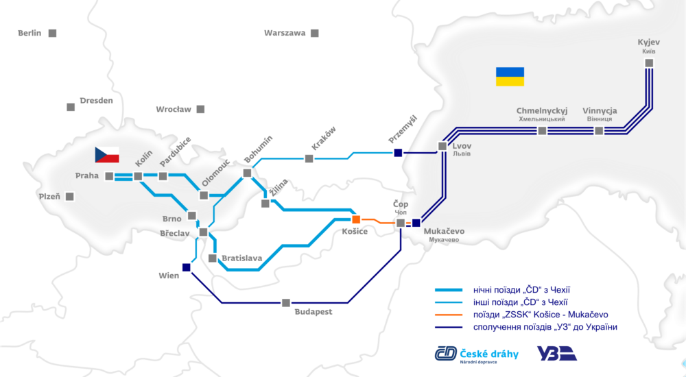Влітку планують запустити новий поїзд із Праги до Львова
