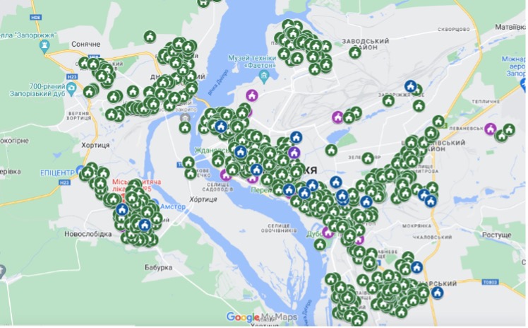 У Запоріжжі запустили інтерактивну мапу укриттів
