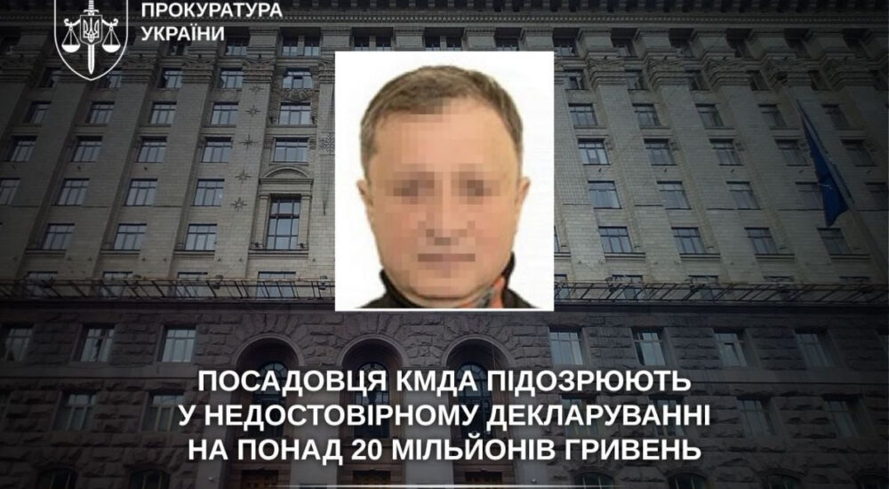 Посадовця КМДА підозрюють у недостовірному декларуванні активів на понад 22 млн грн